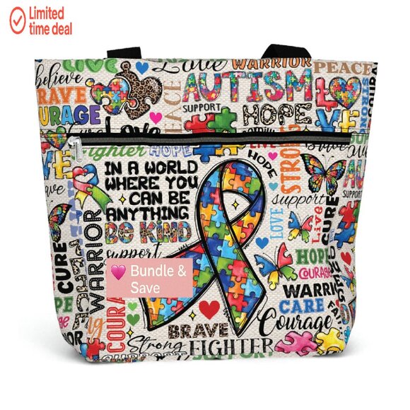 Large Water-Resistant Tote Bag with Multiple Pockets for Work & Travel - Picture 1 of 7